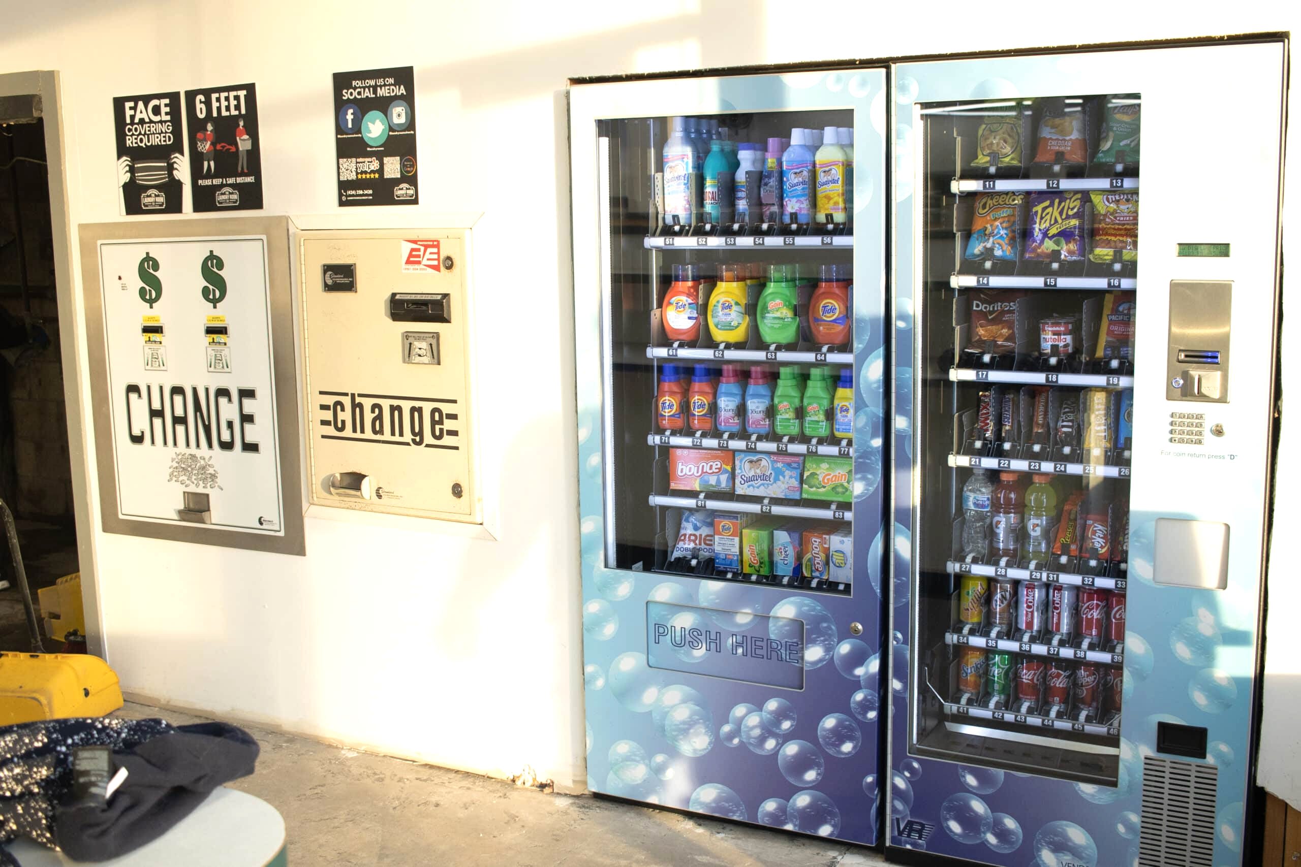 The Laundry Room Vending Machine Change Machine And Detergents Vending machines and supplies at The Laundry Room